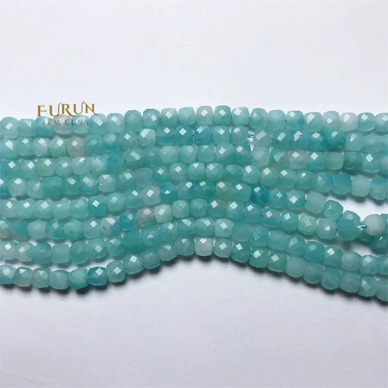 4-5mm Natural Cube Square Beads Faceted Beads  opal and  pink opal  Stone Beads for Jewelry Making