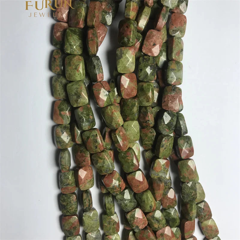 Natural Stone Bead Strings unakite Flat Faceted Square Rectangle Flat Faceted Square Rectangle Flat Faceted Square Rectangle S