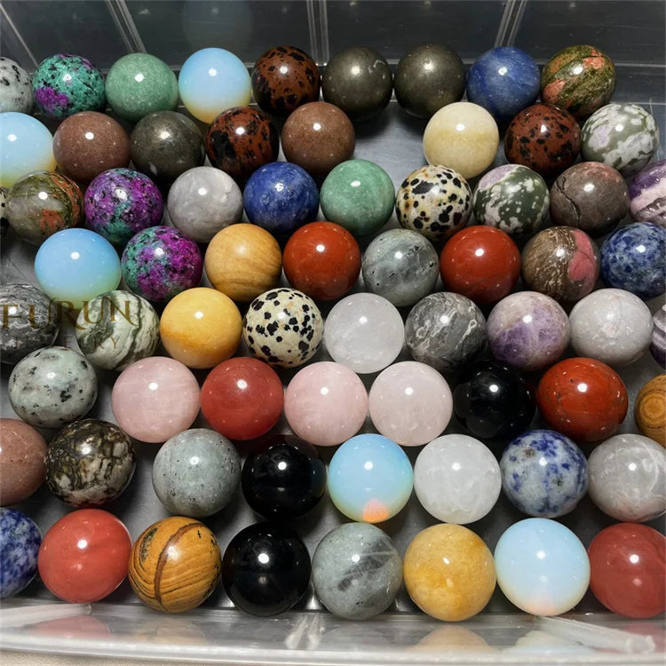 25mm Non Porous Natural Gemstone Ball Agate Jade Quartz Jasper semiprecious Stone no hole Sphere Decoration Massage Healing