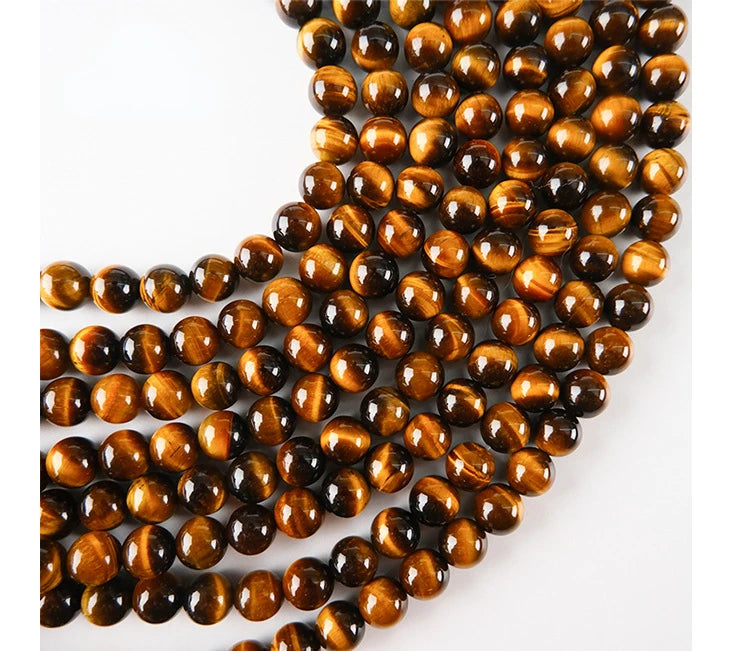 Loose Round  Gemstone Beads 6mm  8mm 10mm Hight Grade Quality Natural  MIX Yellow Tiger Eye Stone Beads For Jewelry Making