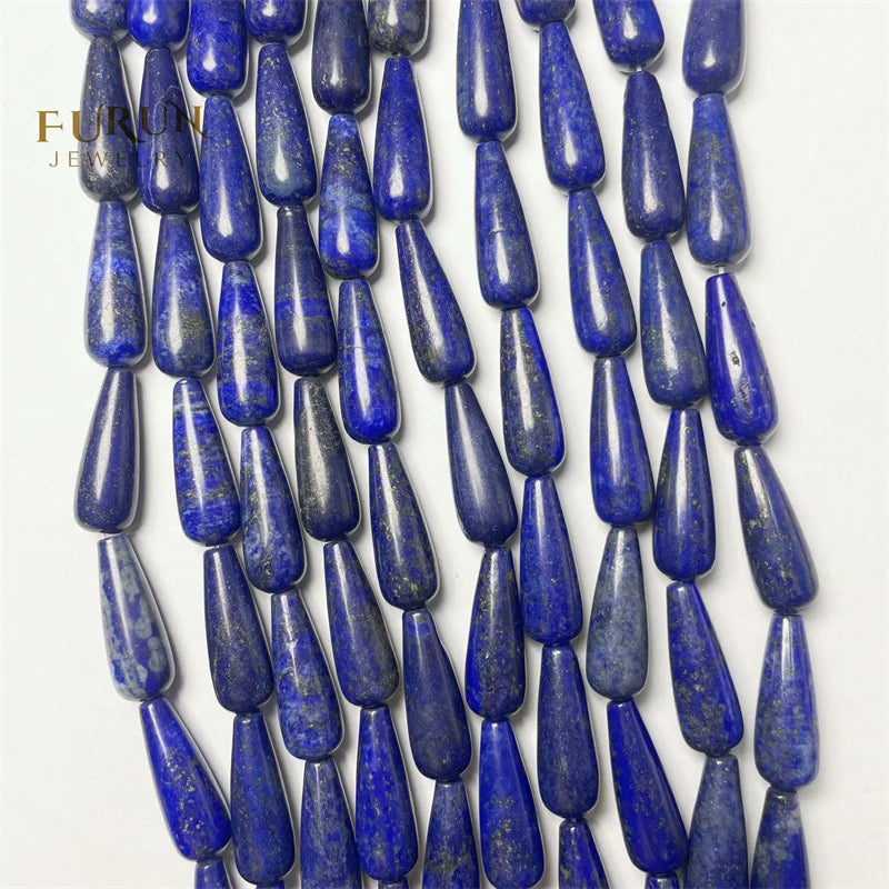 Natural blue lazuli lapis Teardrop 9.5x26mm String Beads Semiprecious Gemstone drop Loose Bead for earring Jewelry making