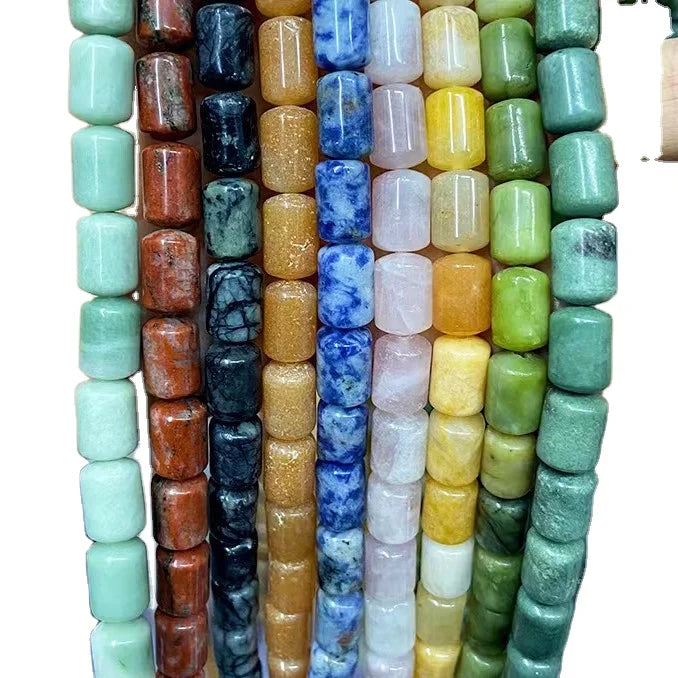 Natural Stones Barrel Beads 6x10MM 8x12MM 10x14MM Multi Colors Jasper Quartz Jade Gemstone Cylinder Column Tube Loose Beads