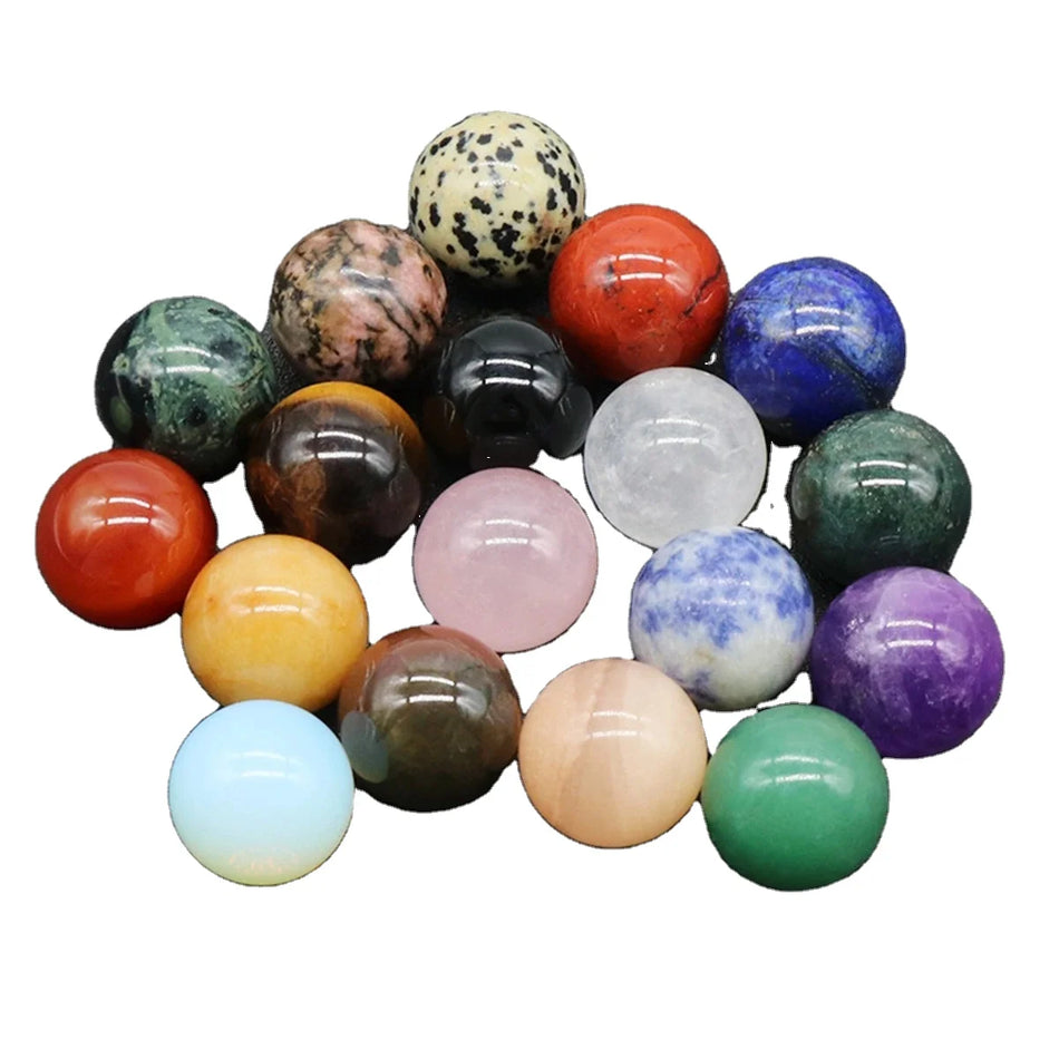 12MM Natural Gemstone Round Beads for DIY Making Jewelry NO-Drilled Hole Loose Reiki Healing Energy Stone Crystal Sphere Balls