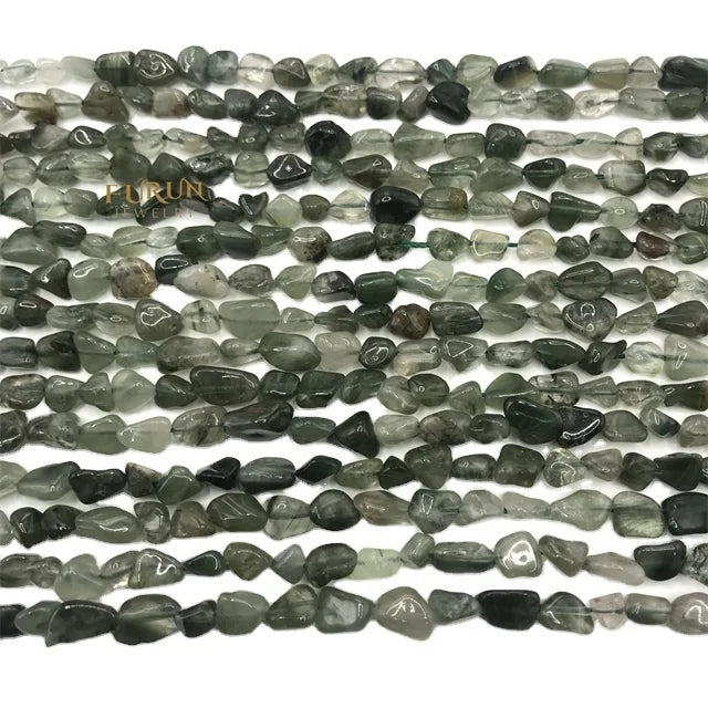 Natural green rutile Gemstone Beads Nuggets Free Size Chips  Beads for DIY Jewelry Making Beads