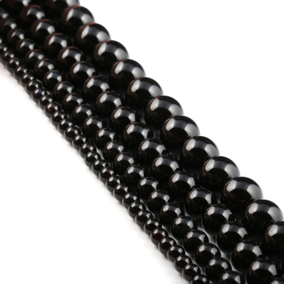 Natural Stone Black Onyx  beads Round Loose Spacer Beads for Jewelry Making DIY Bracelet Necklaces Accessories