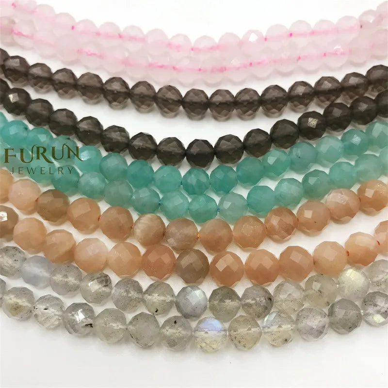 Wholesale Natural 6MM 8MM Faceted Gemstone Beads, Faceted Amazonite  Beads for Jewelry Making