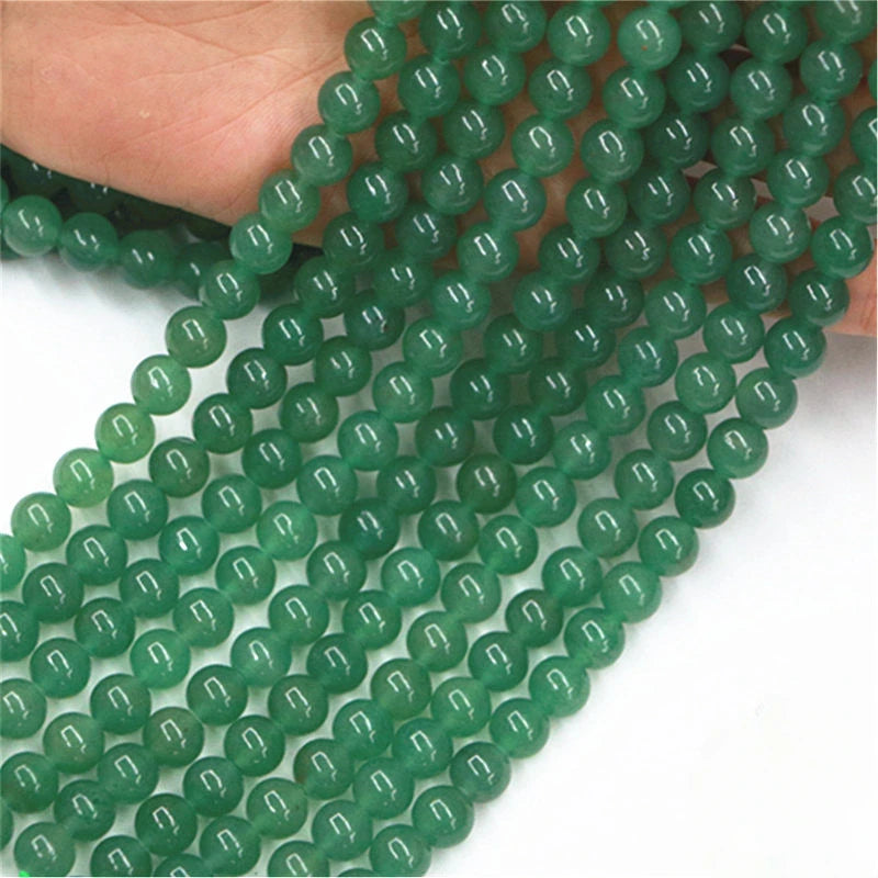 Natural Green Aventurine Gemstone Bead Wholesales Round Loose Stone Beads For Bracelet Jewellery Making