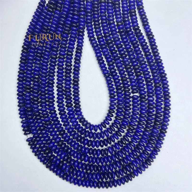 Lapis Lazuli Saucer Beads 4x2mm Smooth Tyre Wheel Spacer Abacus Beads Dye Blue Semiprecious stone roundel Beads for Jewelry make