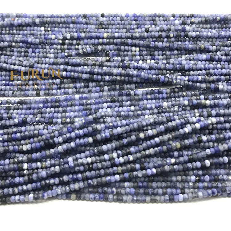 sodalite Saucer Beads 3x2mm Faceted  Tyre Wheel Spacer Abacus Beads Dye Blue Semiprecious stone roundel Beads for Jewelry mak