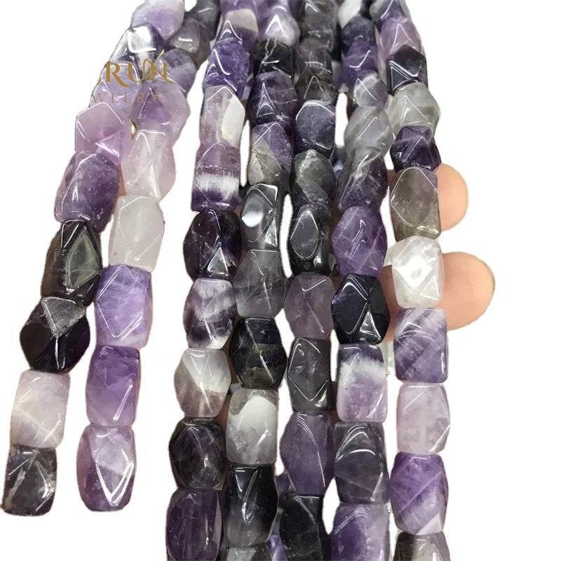 12x20mm Natural Gemstone faceted Nugget  Rectangle amethyst Shape Beads Loose Stone cube irregular beads Bracelet