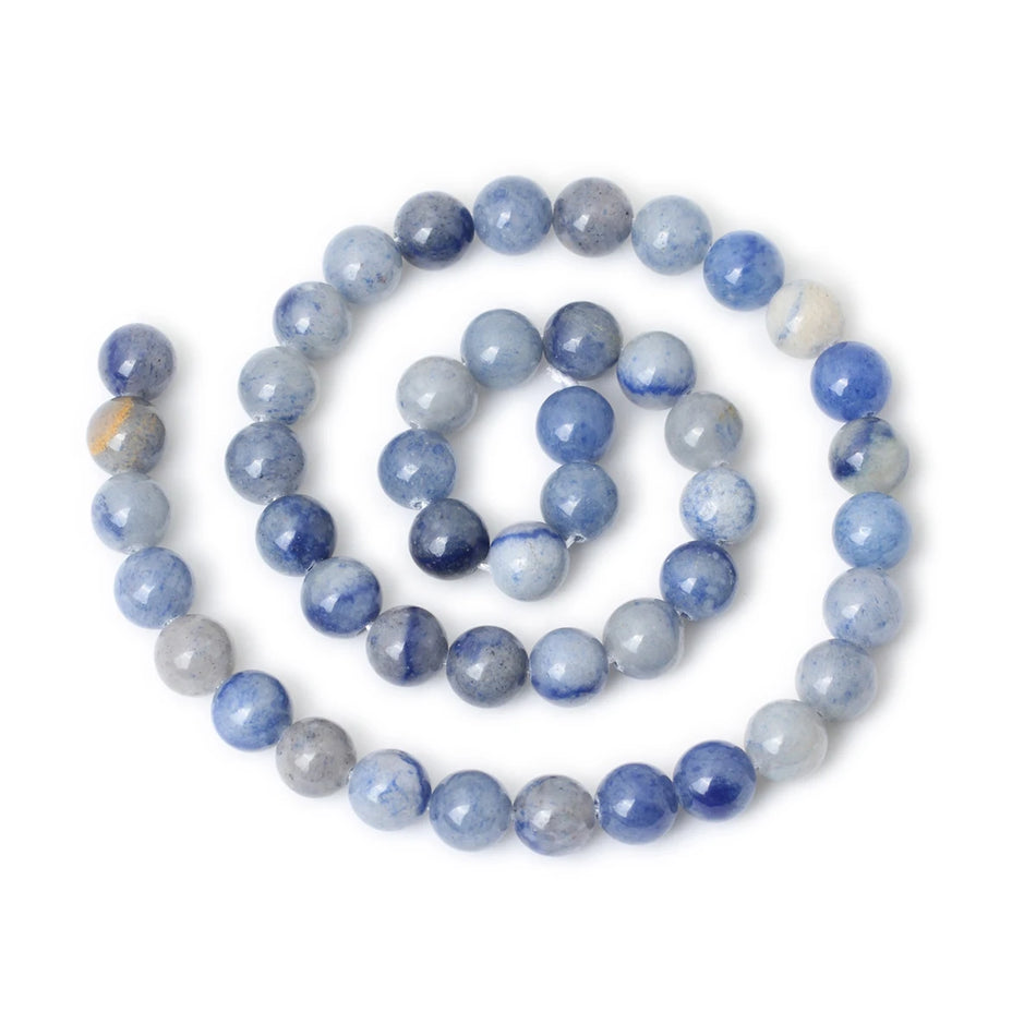 Blue Aventurine Round Beads Natural Stone Blue Jade Beads Aventurine Stone Beads DIY jewelry Making Bracelet Necklace