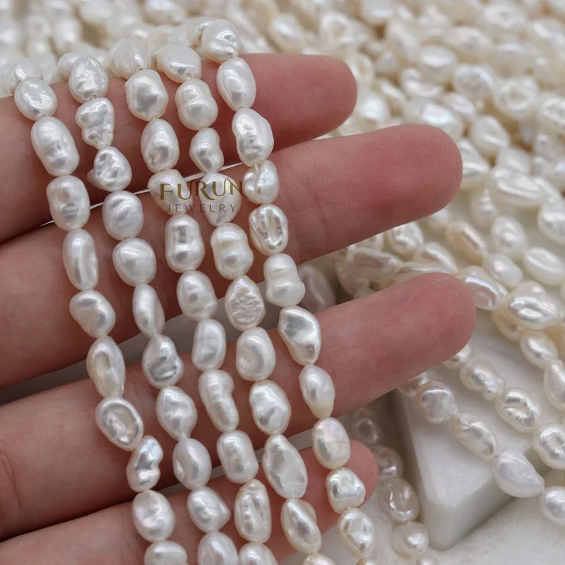 5-7mm White freshwater Pearl Crushed Sliver Beads irregular nugget Luxe Luster Baroque Pearl Bead for Jewelry making