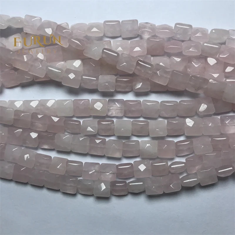 Natural Crystal Agate Faceted Square Irregular Loose Stone Beads Gemstone For DIY Jewelry Bracelets Making