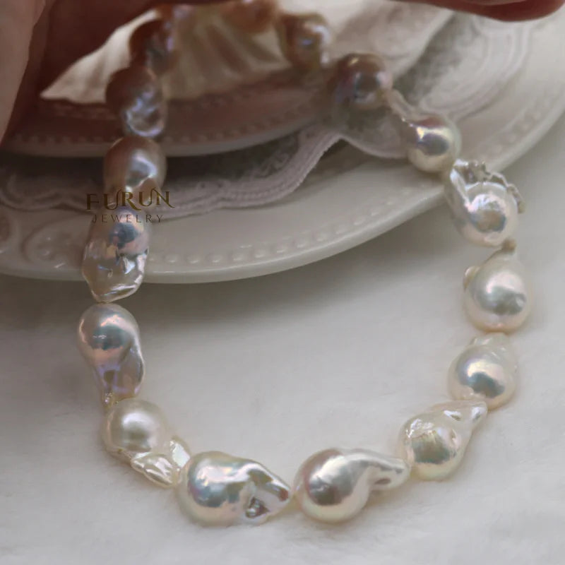 12-14mm White Baroque Pearls Natural freshwater Pearl drops fishtail small ghost shape center-drilled irregular Luxe Luster Bead