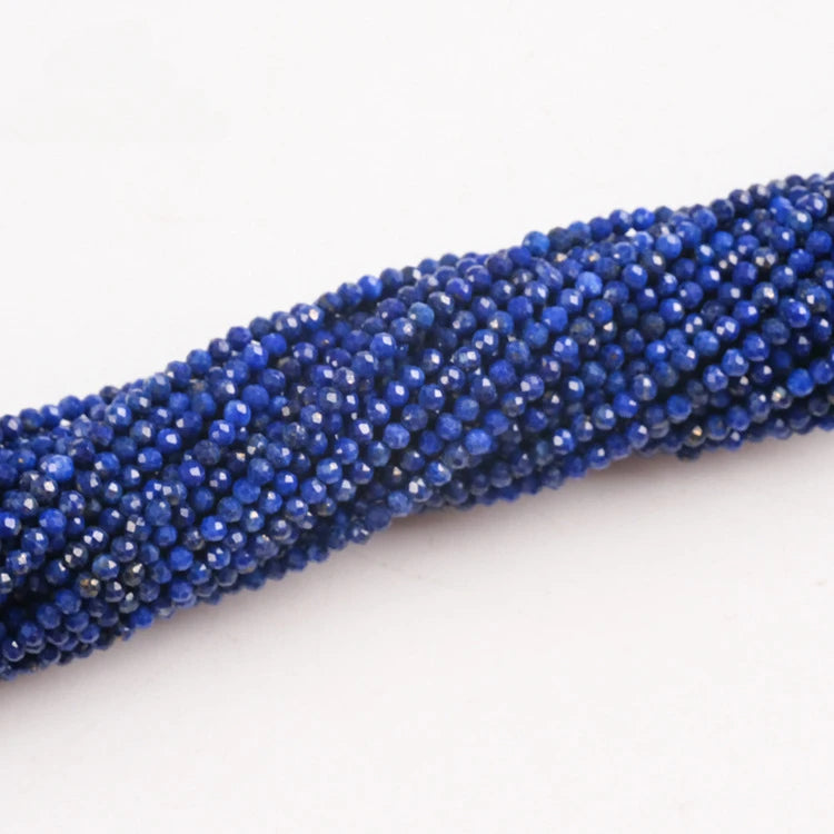 2mm 3mm 4mm Natural Blue Lapis Lazuli Beads Faceted Loose Round Gemstone Loose faceted beads for Jewelry Making