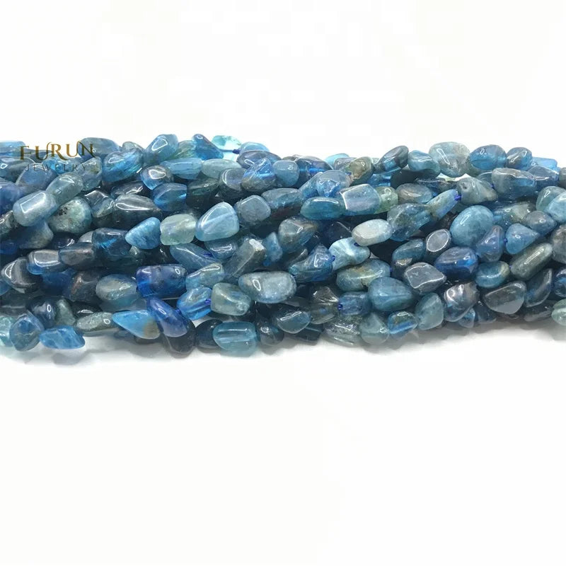 Natural blue apatite Gemstone Beads Nuggets Free Size Chips  Beads for DIY Jewelry Making Beads