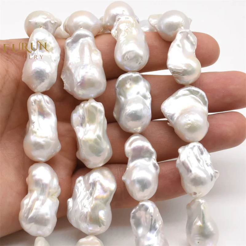 Beautiful Lustrous Natural White Baroque Pearl Beads, High Luster Genuine Natural Irregular White Baroque Pearls