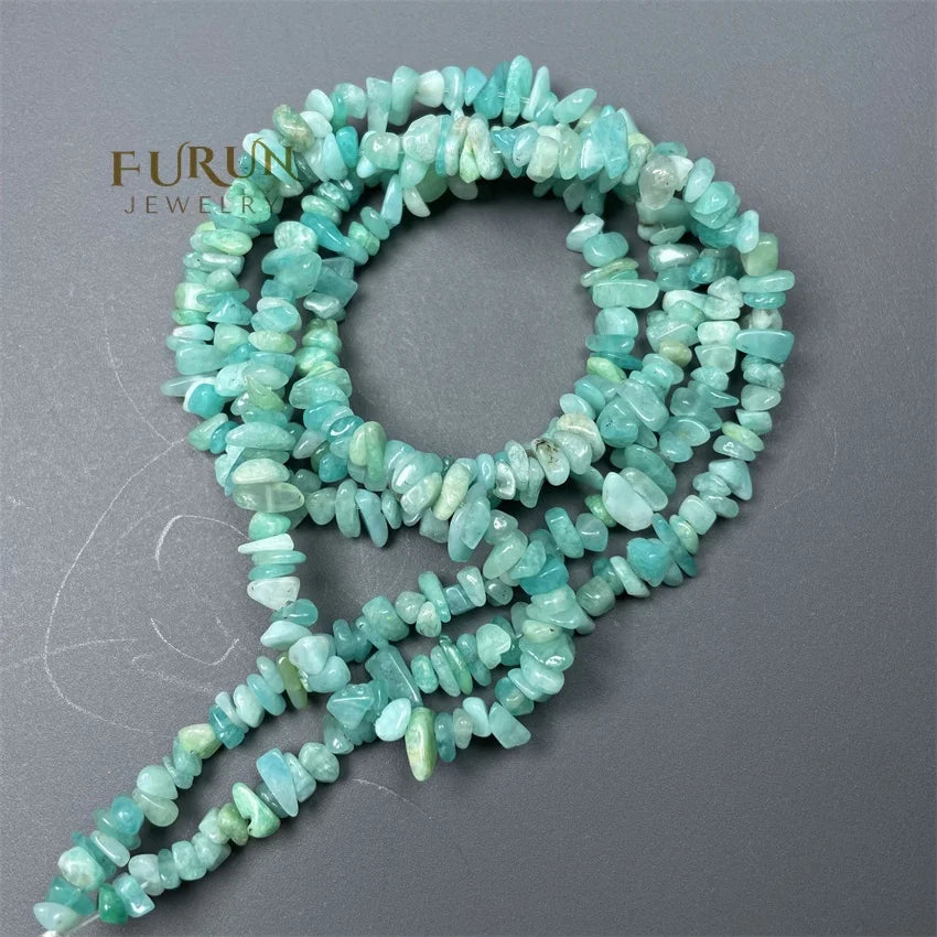 Blue Amazonite Tiny Chips Beads 80cm length Natural Healing Gemstone irregular tumbled stone beads for  necklaceJewelry makining