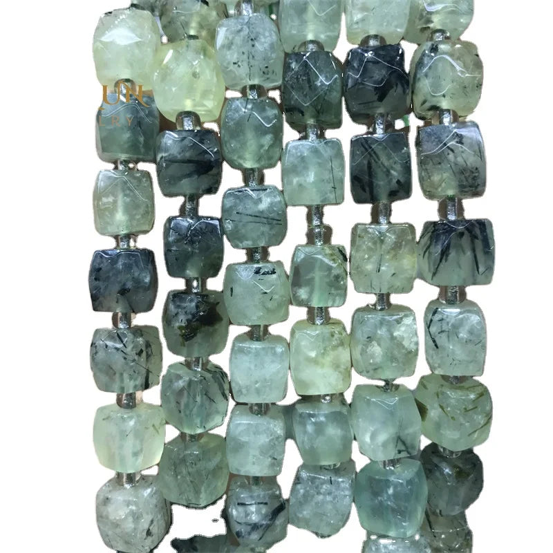 8mm 10mm Cube Prehnite Stone Genuine Natural Loose Faceted Dice Square Gemstone Stone Beads for DIY Jewelry