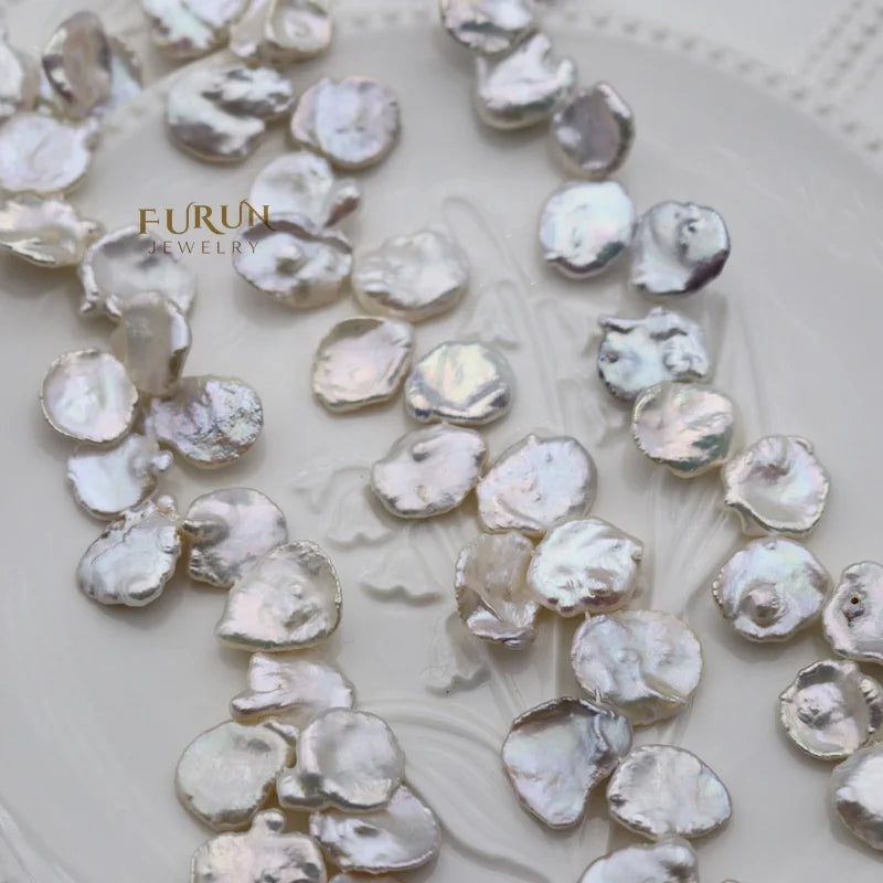 11-16mm Nugget Petal White freshwater Pearl petaloid Bead irregular flat drop side drilled Luxe Luster Baroque Pearl Strand Bead