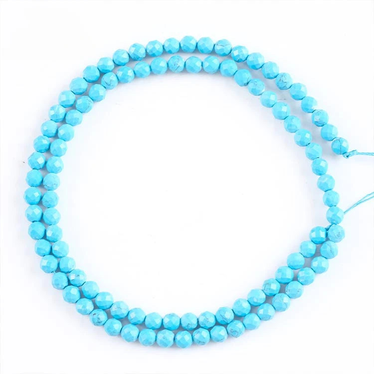 Natural Turquoise Stone Beads Gemstone Smooth Loose Round White Howlite Blue Green Turquoise Beads for DIY jewelry making