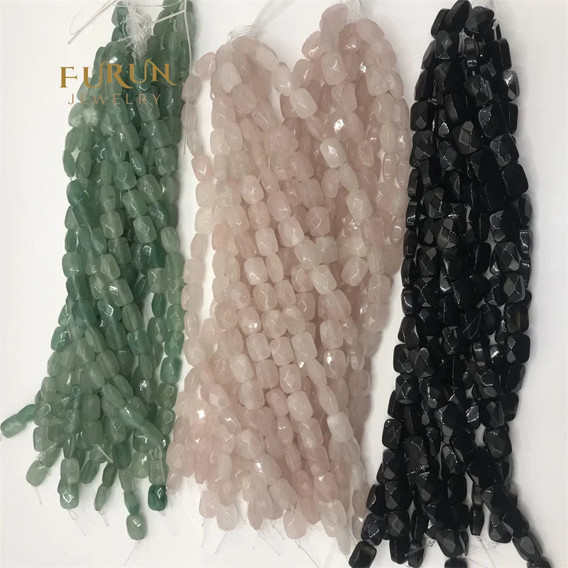 Natural Crystal Agate Faceted rectangle Irregular Loose Stone Beads Gemstone For DIY Jewelry Bracelets Making