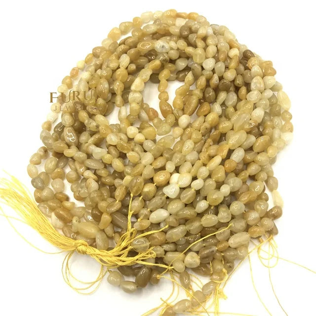 Natural yellow jade Gemstone Beads Nuggets Free Size Chips  Beads for DIY Jewelry Making Beads