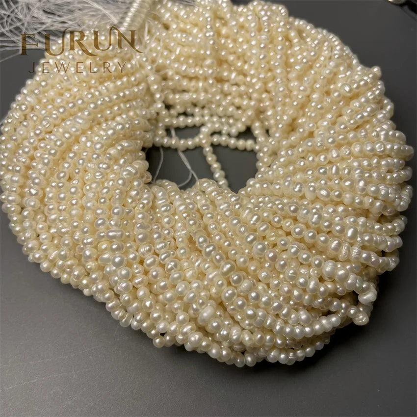 2-3mm Small Potato Baby Pearl bead White Natural Freshwater Pearls nugget String Beads Necklace Bracelet for Jewelry making DIY