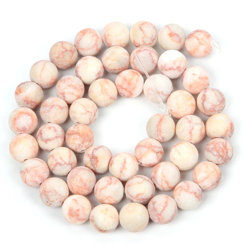 4and 6 Style Aquamarines Matte Dull Polish Agate Picasso Howlite quartz Beads for Jewelry Making DIY Bracelet Minerals Bead