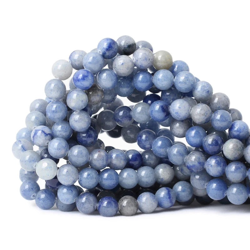 Blue Aventurine Round Beads Natural Stone Blue Jade Beads Aventurine Stone Beads DIY jewelry Making Bracelet Necklace