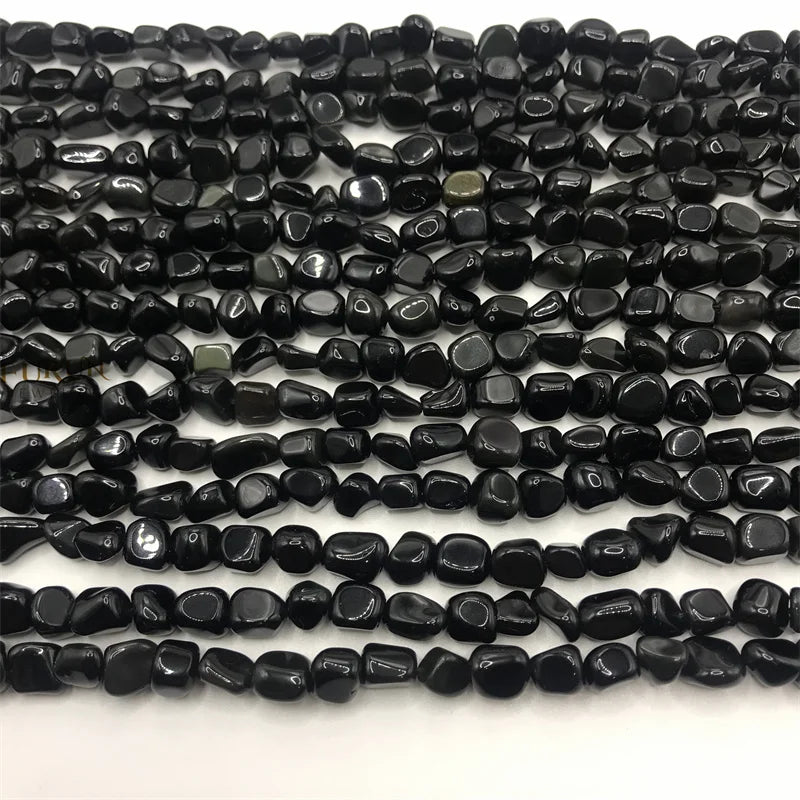 Natural black obsidian Gemstone Beads Nuggets Free Size Chips  Beads for DIY Jewelry Making Beads