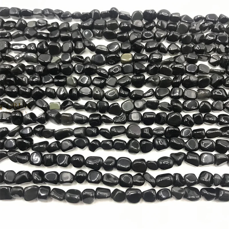 Natural black obsidian Gemstone Beads Nuggets Free Size Chips  Beads for DIY Jewelry Making Beads