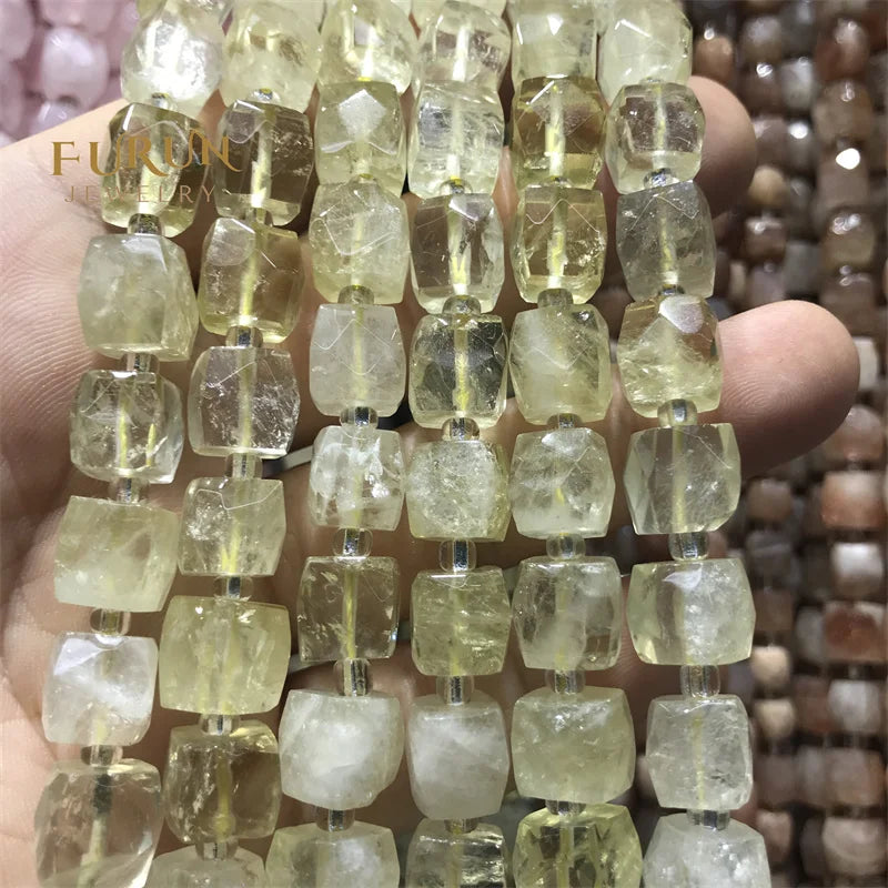 8mm 10mm Cube fluorite Genuine Natural Loose Faceted Dice Square Gemstone Healing Stone Beads for DIY Jewelry Making