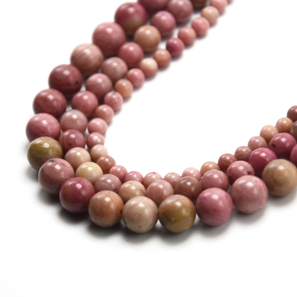 Natural Pink Rhodonite Smooth Round Gemstone Beads Strand Order Online at Wholesale Dealer Price from Supplier