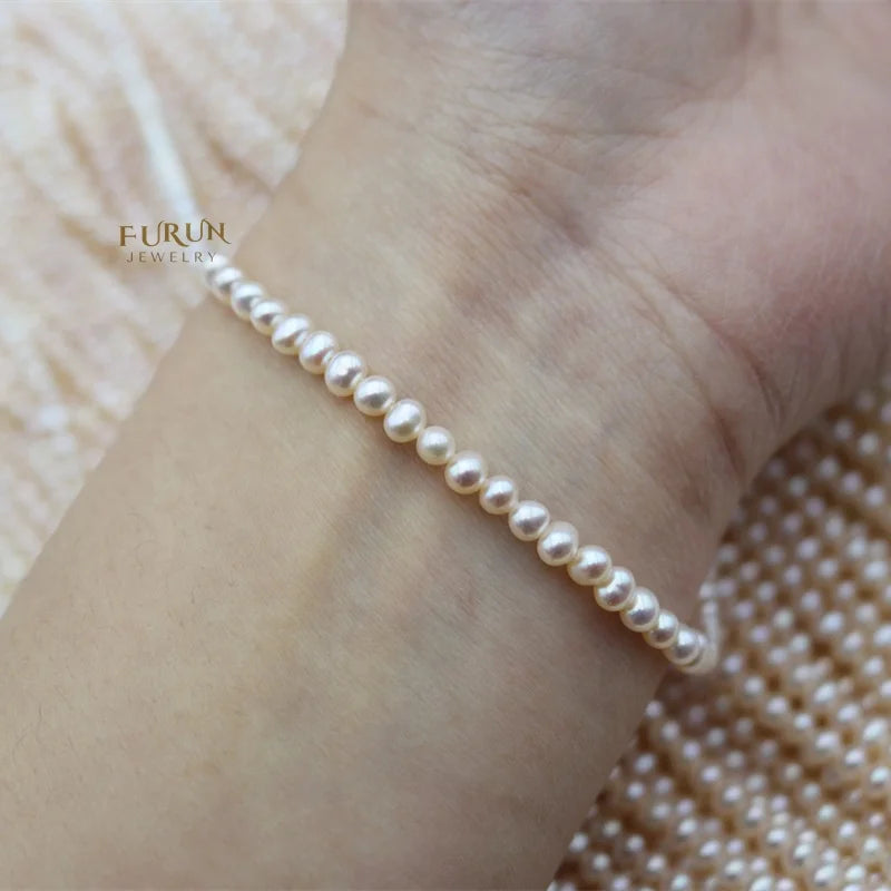 3-6mm Near Round Baby Pearl Beads Good luster White Natural Freshwater Pearl Smooth Beads high quality for jewelry making