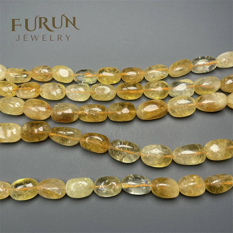 Natural gold yellow Citrine Nugget Beads Smooth irregular tumbled Gemstone quartz crystal Beads for jewelry making