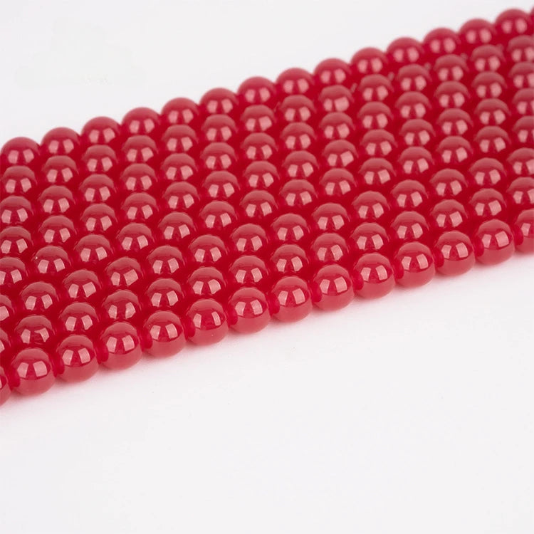 Wholesale Lab Created Ruby Round  Beads Loose Gemstone Strand Smooth Red Ruby Stone Beads For Jewelry Making