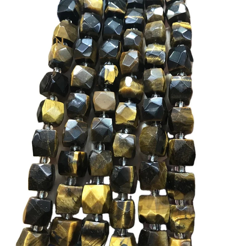 8mm 10mm Cube tiger eye  Genuine Natural Loose Faceted Dice Square Gemstone Stone Beads for DIY Jewelry Making