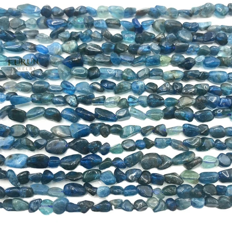 Natural blue apatite Gemstone Beads Nuggets Free Size Chips  Beads for DIY Jewelry Making Beads