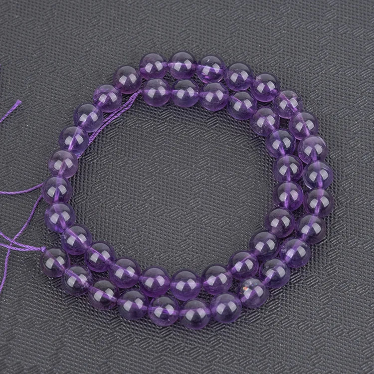 Furun High quality natural stone bead strand 8mm round bead amethyst stone beads for bracelet making