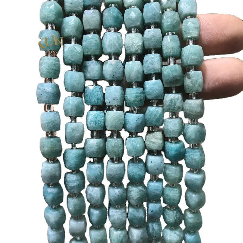 8mm 10mm Faceted Cube Beads DIY Necklace Natural Stone Faceted Cube amazonite Loose faceted Square stone Beads For Jewelry Makin