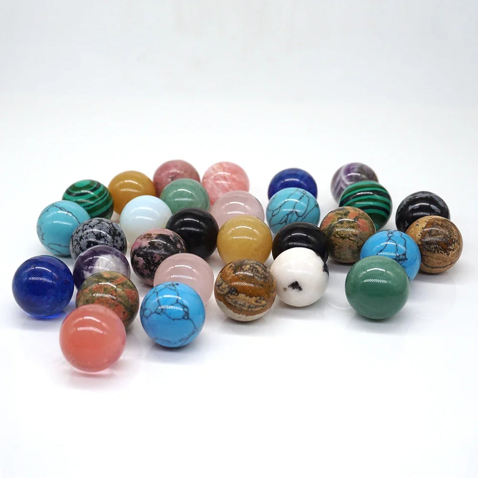 20mm Nonporous Energy Stone Ball Home decoration Natural Gemstone Crystal Jasper Meditation Relaxation Giftsl Ball no hole