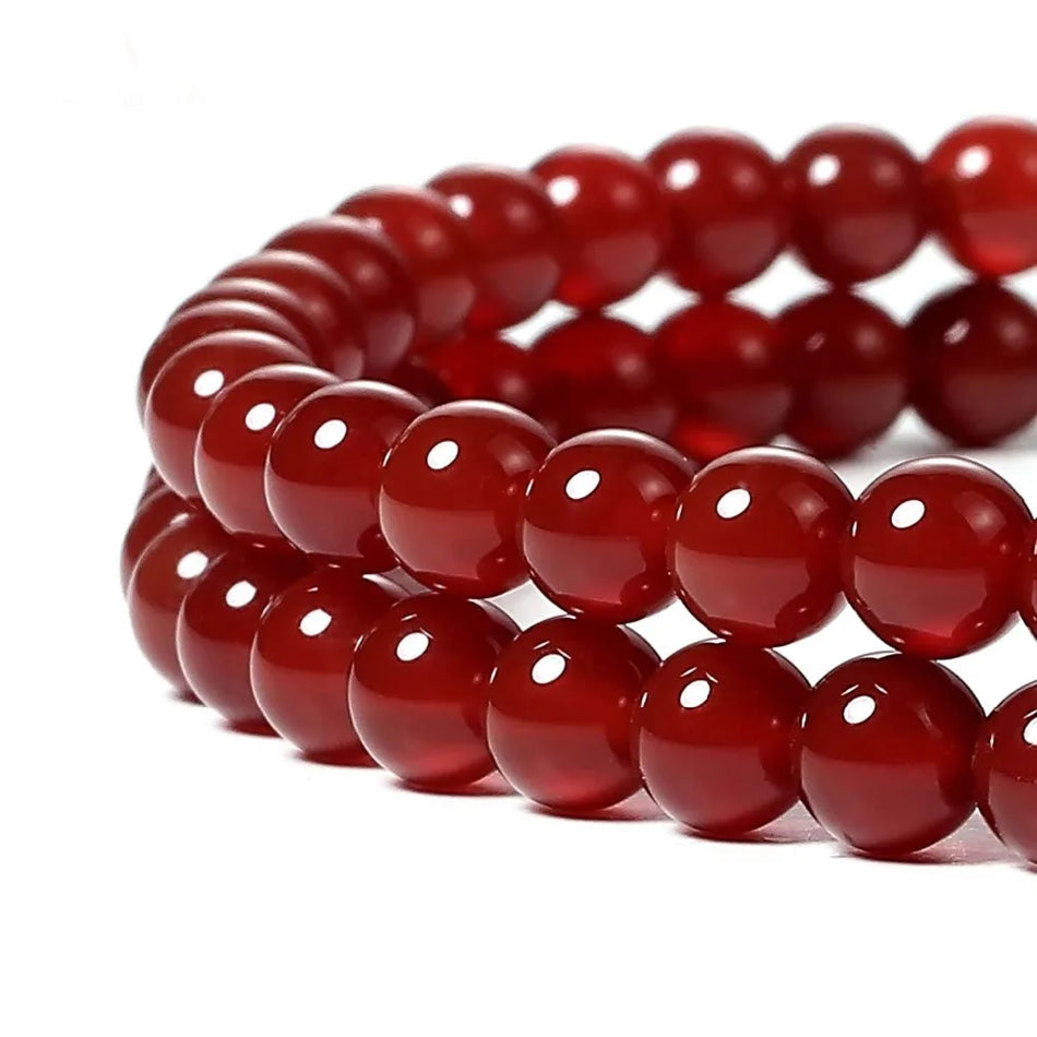 Red Agate Beads Loose Gemstone Round Agate Onyx Stone Beads Carnelian  Bracelet Bead For Jewelry Making