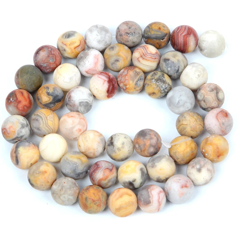 4and 6 Style Aquamarines Matte Dull Polish Agate Picasso Howlite quartz Beads for Jewelry Making DIY Bracelet Minerals Bead