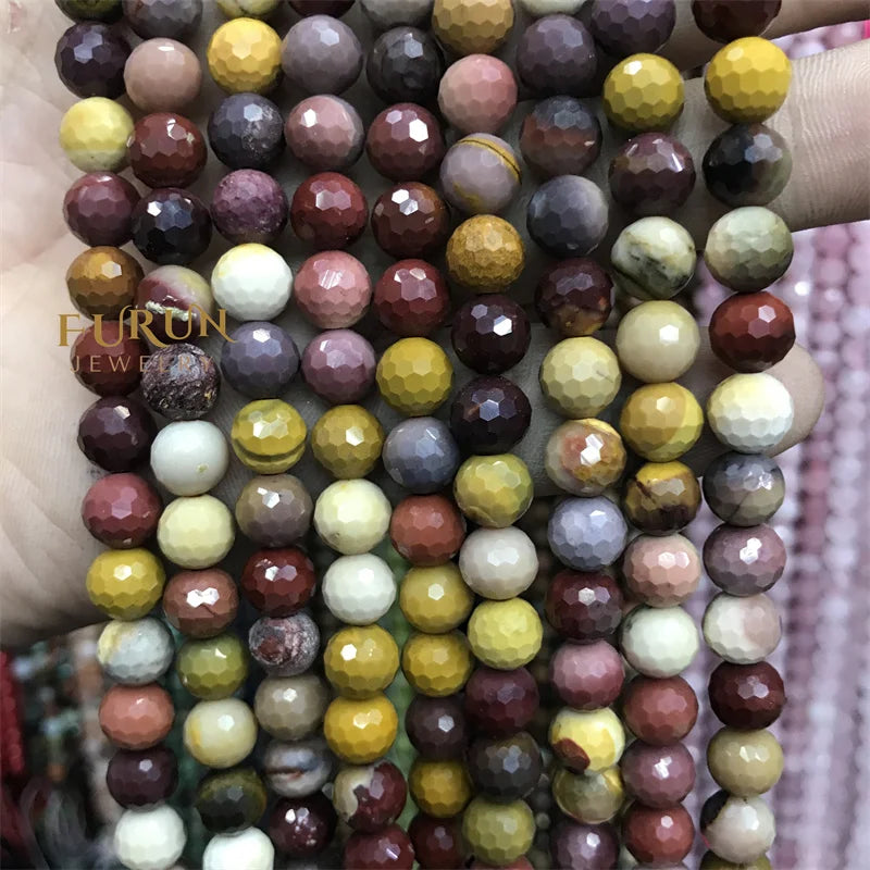 Natural Mookaite  Faceted Round Gemstone Beads 6MM 8MM  Loose Beads for Jewelry making Beads Supplier