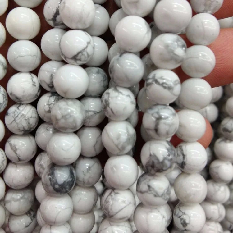 Natural Gemstone Beads 4/6/8/10mm White Turquoise Howlite Beads for Jewelry Making