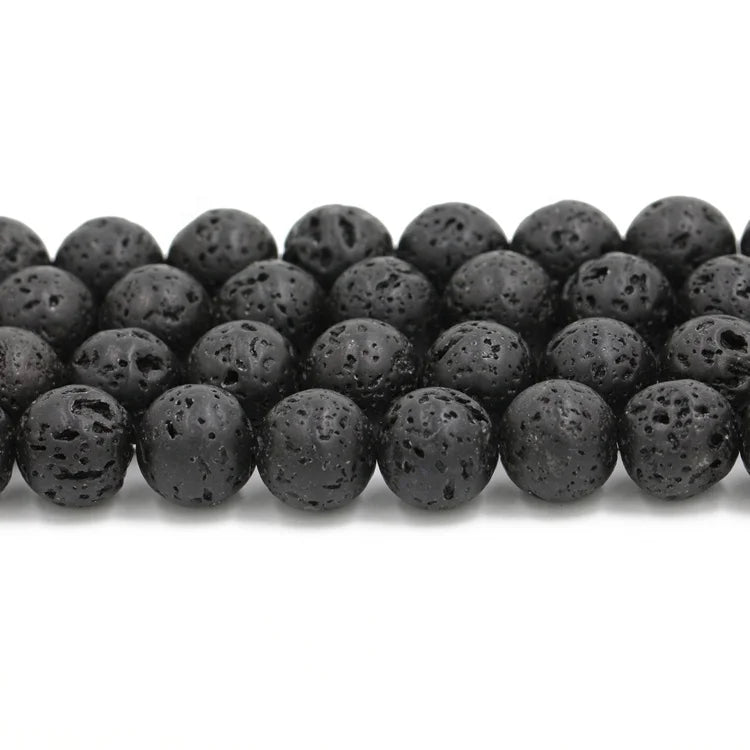 Natural Black Lava Rock Beads, Loose Stone Volcanic Lava Bead 6mm 8mm10mm Black Lava Bead for jewelry making