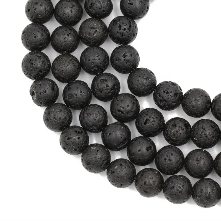 Natural Black Lava Rock Beads, Loose Stone Volcanic Lava Bead 6mm 8mm10mm Black Lava Bead for jewelry making