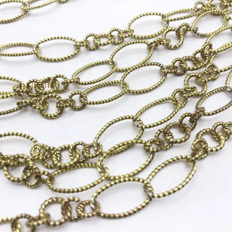 Pattern Oval Link brass Chain Raw Copper Chain  for jewelry Supply making necklaces and bracelets fashion high-end luxury