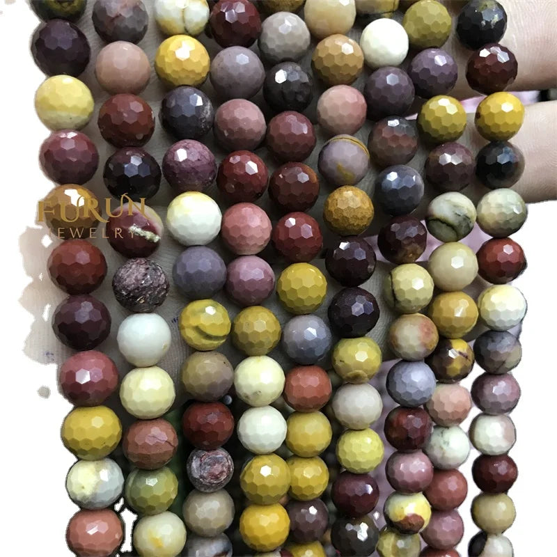 Natural Mookaite  Faceted Round Gemstone Beads 6MM 8MM  Loose Beads for Jewelry making Beads Supplier